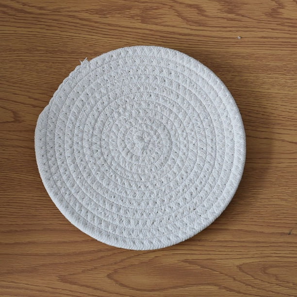 3 uds 18cm hecho a mano para platos calientes, tapetes para platos calientes de algodón Natural, juego de almohadillas tejidas resistentes al calor para ollas