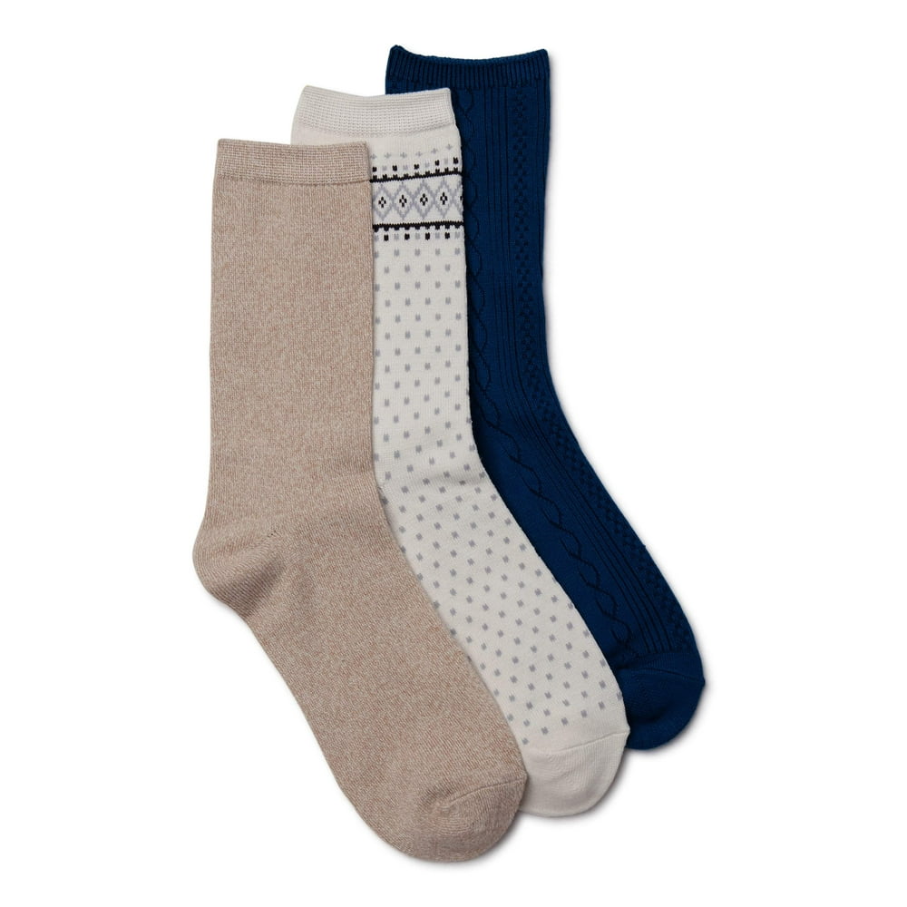 Time and Tru Time and Tru Women's Super Soft Crew Socks, 3 Pack