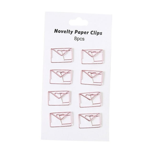 koolsoo 8x Large Paper Clips Accessories Metal Stationery for Invitation Card Party File Pink Envelope