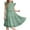 Green, variant on Ruyang Teen Girls Swing Flowy Dress Ruffles Short Sleeve Midi Smocked Dresses Summer Casual Elegant Crew Neck Dress Clothes