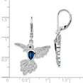 thumbnail image 3 of White Sterling Silver Earring Drop & Dangle Women'S Cubic Zirconia CZ Spinel (Synthetic) Blue 36 mm 22, 3 of 3
