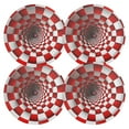 thumbnail image 2 of Ryvnso Geometric Illusion Red Round Plate Mats Dining Table Placemat 1 Piece for Holiday Decoration, 2 of 7