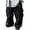 Black, variant on QQAMB Boys Cargo Pants Cotton Wide Leg Elastic Waisted Solid Color Baggy Loose Trousers with Pocket,11 Years