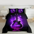 thumbnail image 2 of Homewish Music Guitar Bedding Comforter Set,Musical Instrument Twin Comforter Sets,Black Purple Bedding Set For Girl Boy,Super Cozy Room Decor,2 Pieces, 2 of 8