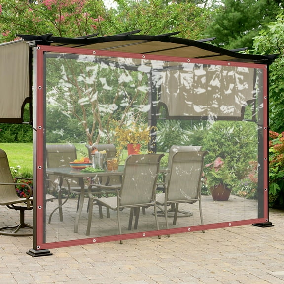 TOOL1SHOoo 8*8FT Clear Waterproof Tarp Surface Protector for Gazebo Shade