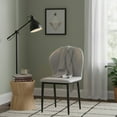 thumbnail image 3 of LeisureMod Mosaic Dining Upholstered Fabric Side Foam Cushioned Modern Accent Chair with Metal Legs for Living Room, Kitchen, Light Grey, 3 of 15