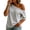 Gray14, variant on Karymi Workout Tops for Women One Shoulder Off Shoulder Striped Short Sleeve T-Shirt, Casual Asymmetric Cold Shoulder Loose Fit Striped Pullover Top Womens Blouses