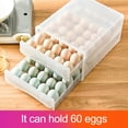 thumbnail image 2 of Plastic eggs container fridge eggs storage box stackable transparent eggs box suitable for large quantity (60 eggs), 2 of 5