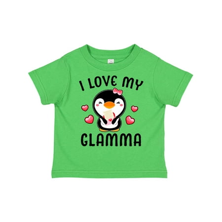 

Inktastic I Love My Glamma with Cute Penguin and Hearts Gift Toddler Toddler Girl T-Shirt