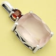 thumbnail image 6 of Rose Quartz - Madagascar & Garnet 925 Sterling Silver Pendant Jewelry DGP1021_F P-1113, 6 of 7