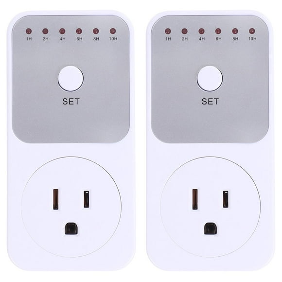 HLONK 2 Pcs Timing Socket Dusk to Dawn Sensor Plug Timer Outdoor for Lights Appliance Outlet Indoor