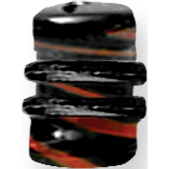 Designer Non Metal Pyrex Glass Plugs Ribbon Colors 0G (8.2Mm) 1/2 (13Mm) Long W 2 Black O- Made In China -Jewelry By Sweet Pea Creations