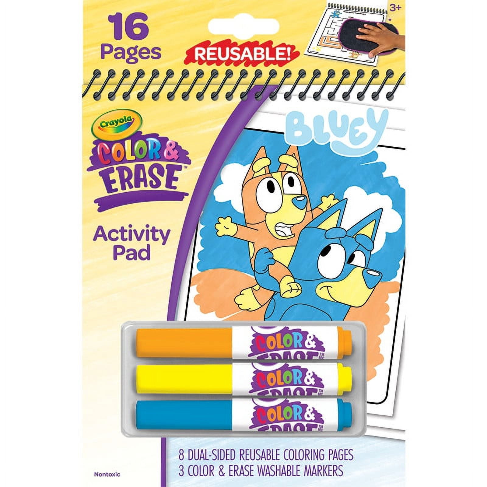 Crayola Bluey Color and Erase Reusable Activity Pad, Toddler Craft, Bluey Coloring, Bluey Gift for Kids
