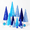 Blue-Sequin, variant on Pink Sequin Cone Trees Set Table Centerpieces, 12-Piece Holiday Decor for Christmas