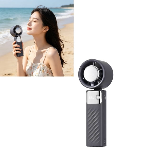 Outdor Portable Handheld Fan With Ice Packs Rechargeable Personal Air Circulator For Home Travel Outdoor Use