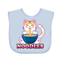 Inktastic I Love Noodles with Cat Illustration Boys or Girls Baby Bib