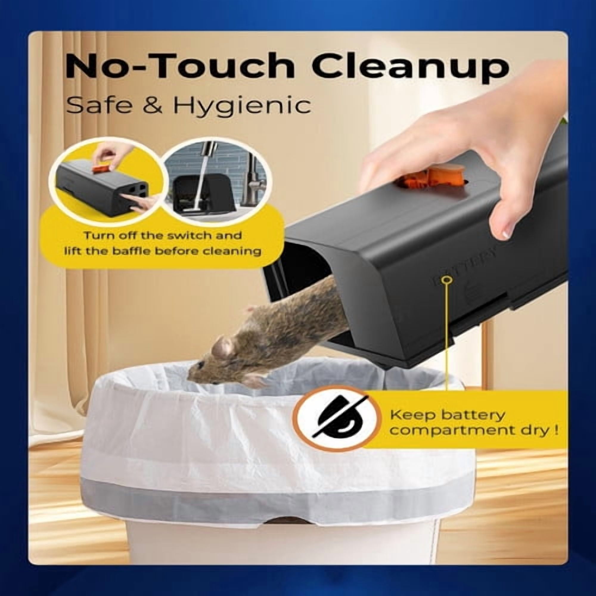 PATIOEASY Pro Electric Mouse Trap Zapper,Rat Trap Indoor with Powerful Voltage, Safe and Effective Big Rats Control for Garage,Basement,Indoor/Outdoor Use
