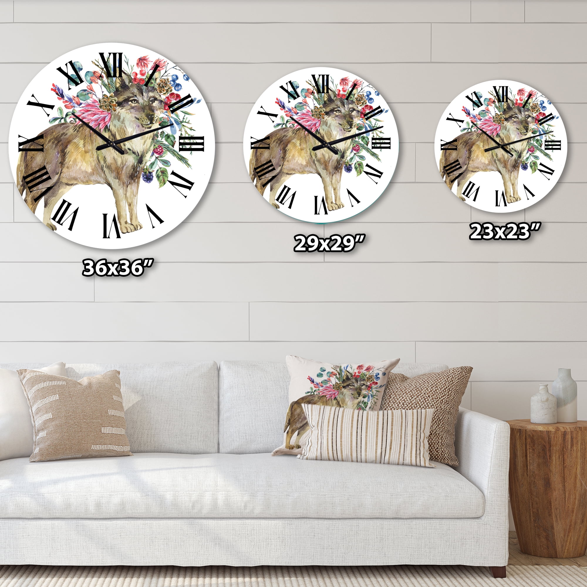 Designart 1 in Quartz Farmhouse Wall Clock