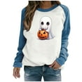thumbnail image 2 of Wensltd Womens Graphic Hoodie Crewneck Casual Fall Long Sleeve Tops Halloween, 2 of 7