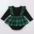 thumbnail image 4 of FYMNSI Christmas Matching Family Outfits Mommy and Me Green Plaid Dresses Father Son Button Down Shirts Xmas Photoshoot Set (Baby Girl 12-18M), 4 of 6