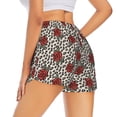 thumbnail image 3 of Haiem Leopard Print Rose Women's 2 in 1 Running Shorts - Lightweight Athletic Workout Gym Yoga Breathable Sports Shorts Liner with Phone Pockets-, 3 of 9