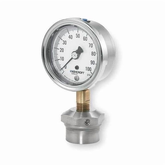 Ashcroft Pressure Gauge,0 to 100 psi,2-1/2In 251009AW02L/310SSLXCG100