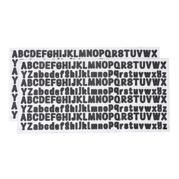416 Pieces Vinyl Letter Stickers, 2 Sheets 1/2 Inch Black Self-Adhesive Cute Alphabet Stickers for DIY Craft Art