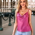 thumbnail image 3 of VIDUSSA Women's Sparkly Tank Tops Cowl Neck Sleeveless Glitter Dressy Casual Cami Shirt Shimmer Camisole Pink L, 3 of 4