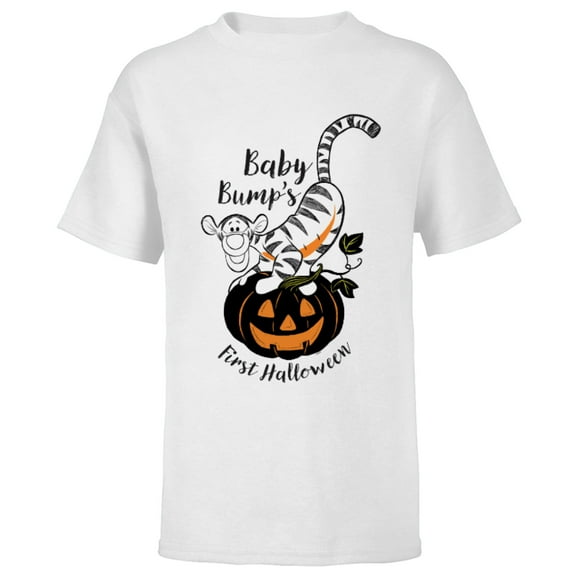 Disney Winnie the Pooh Baby Tigger Bump’s First Halloween - Short Sleeve T-Shirt for Kids - Customized-White
