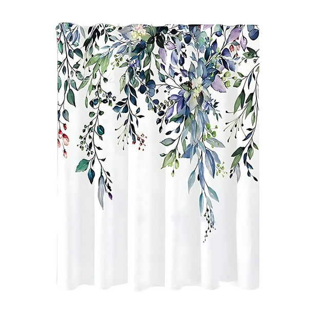 Cortina de Baño Matsuzay Estampado de Hojas 180x180cm Poliéster Juegos de Accesorios de Baño LS-015