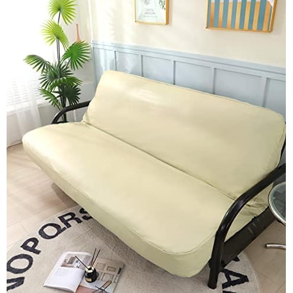 Full Size 3 Side Zipper Premium Upholstery Faux Leather Futon Cover/Slipcover/Sofa Day Bed Mattress Cover/Machine Washable Couch Protector (Cover ONLY)