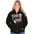 thumbnail image 3 of Strike Spare Funny Bowling Team Unisex Fleece Graphic Zip Up Hoodie Brisco Brands 2X, 3 of 5