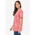 thumbnail image 3 of Woman Within Plus Size Perfect Printed Short-Sleeve V-Neck Tunic, 3 of 6