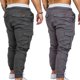thumbnail image 5 of Pantalones con cordón para hombre Pantalones masculinos Pantalones de chándal con bolsillos múltiples sólidos atado al tobillo Kearding FS9869-13, 5 of 7
