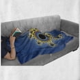 thumbnail image 6 of Fractal Soft Flannel Fleece Throw Blanket, Floral Spiral Unusual Contemporary Pattern with Rotary Display, Cozy Plush for Indoor and Outdoor Use, 50" x 70", Yellow Violet Blue, by Ambesonne, 6 of 6
