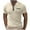 Beige, variant on ohmzyzo Mens Polo Shirts Quarter Zip Solid Color Shirts Casual Classic Lightweight Tees Short Sleeve Golf Tee Tops with Zipper Pocket Beige 3XL