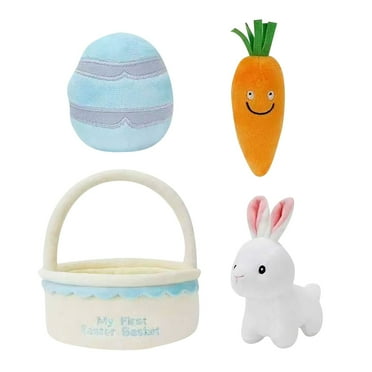 Baby's First Easter Basket Gift Set Soft Plush Bunny, Carrot, Egg Toys Ideal for Infants and Toddlers