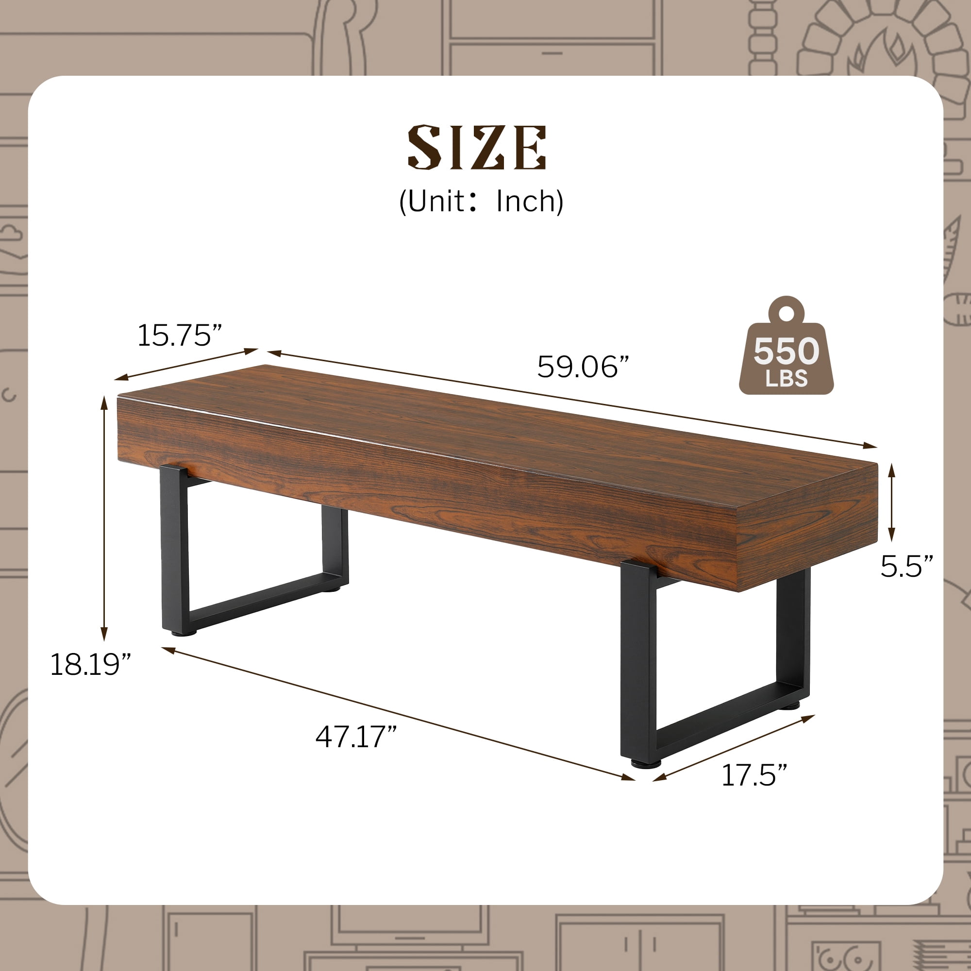 Euroco 59" Solid Wood Entryway Bench with Shoe Storage, Mid-Century Modern Shoe Bench,Hallway Foyer Seating Bench for Bedroom Living Room,Espresso