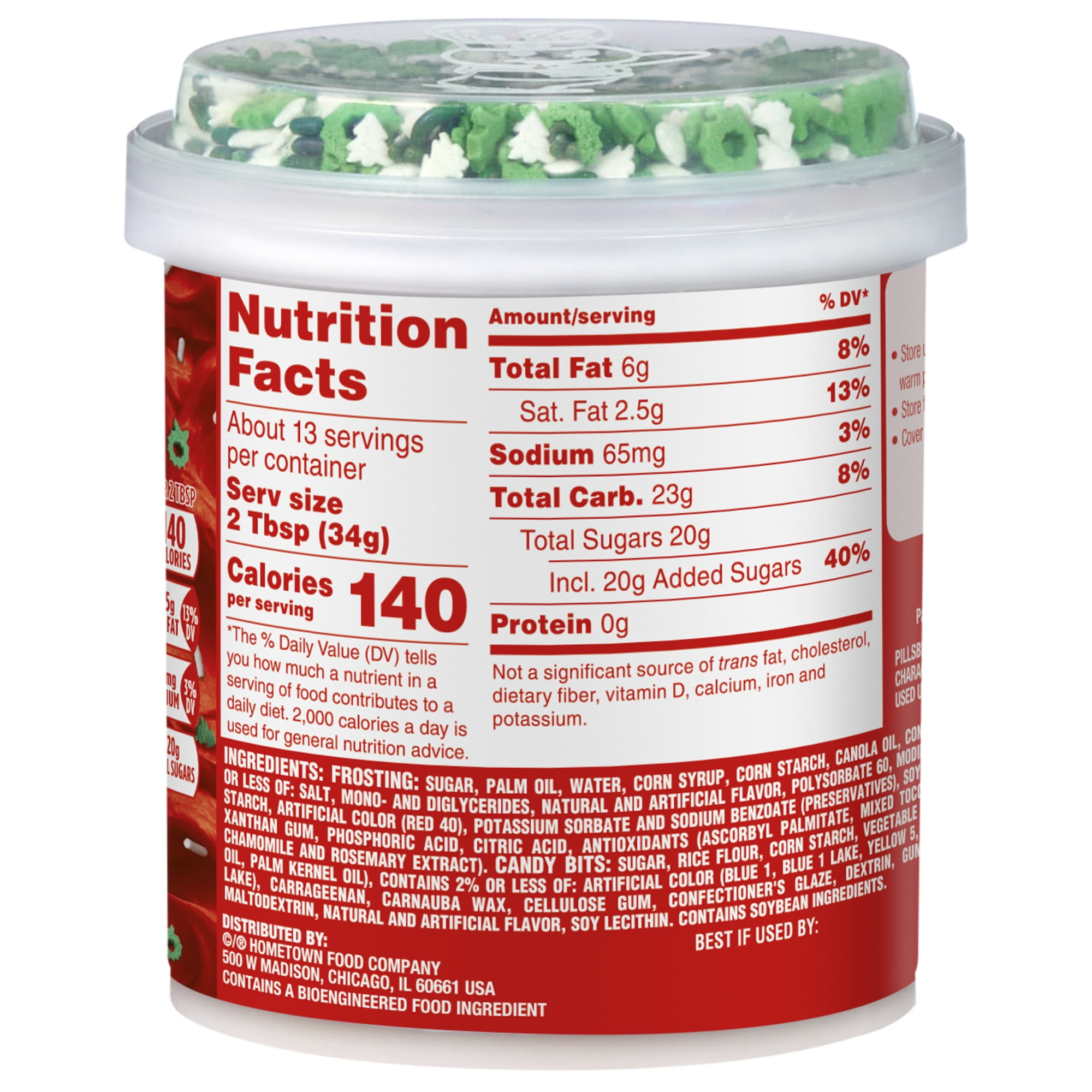 (2 pack) Pillsbury Funfetti Holiday Red Vanilla Frosting, 15.6 Oz Tub