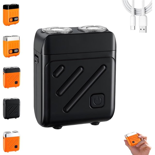 Bccnerty Rasoir, Rasoir Électrique Humide et Sec 2026, Tête Double Flexible à 360° pour un Rasage Fluide, Mini Rasoir Rechargeable Étanche pour Voyage et Maison (Noir)