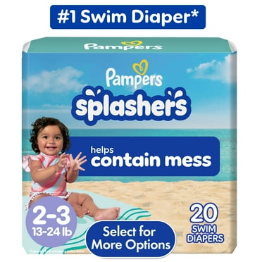 Pampers Splashers Swim Diapers Size 2-3, 20 Count (Select for More Options)