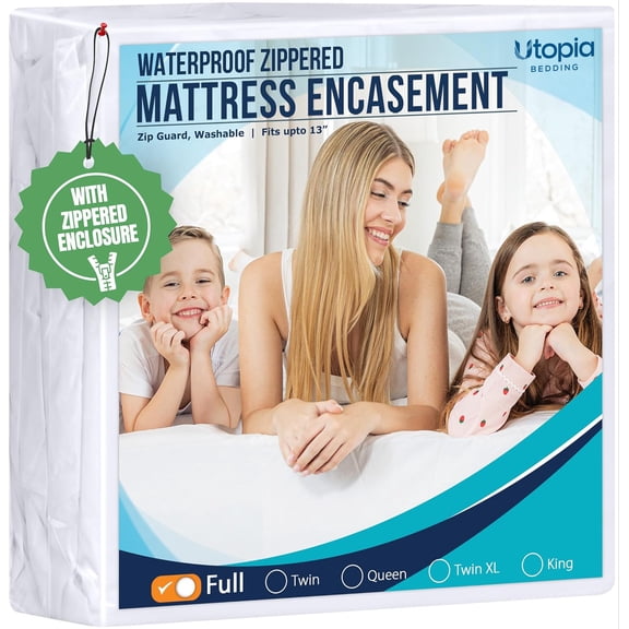 Utopia Bedding Full Zippered Mattress Encasement – Waterproof and Bed Bug Proof Six-Sided Protector