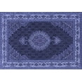 thumbnail image 1 of Ahgly Company Machine Washable Indoor Rectangle Medallion Blue Traditional Area Rugs, 7' x 10', 1 of 4