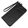thumbnail image 1 of Wristlet Phone Purse Solid Color Portable Genuine Leather Card Wallet Zip Wallet, 1 of 10
