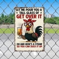 thumbnail image 1 of Letrero de metal con gallo divertido | Decoración de pared sarcástica con la frase "Supéralo" | Decoración para cocina, bar, garaje o cueva de hombre estilo granja, 1 of 5