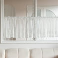 thumbnail image 4 of EFINNY White Lace Short Curtain for Kitchen Window Jacquard Floral Sheer Curtain Valance for Small Window Rod Pocket Top Tulle 1 Piece, 4 of 7
