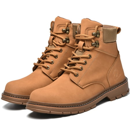 

Tanleewa Work Safety Boots for Men Women Steel Toe Leather Work Shoe Size Men7.5/Women8.5