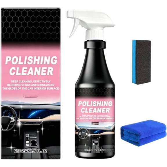 Car Interior Cleaner Spray for Plastic Rubber Dashboard, 1 Set