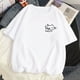 thumbnail image 3 of Camiseta 2023 de algodón para mujer, ropa Harajuku Kawaii con bolsillo y estampado de gato, holgada, informal, de manga corta, Y2k, 100%, 3 of 3