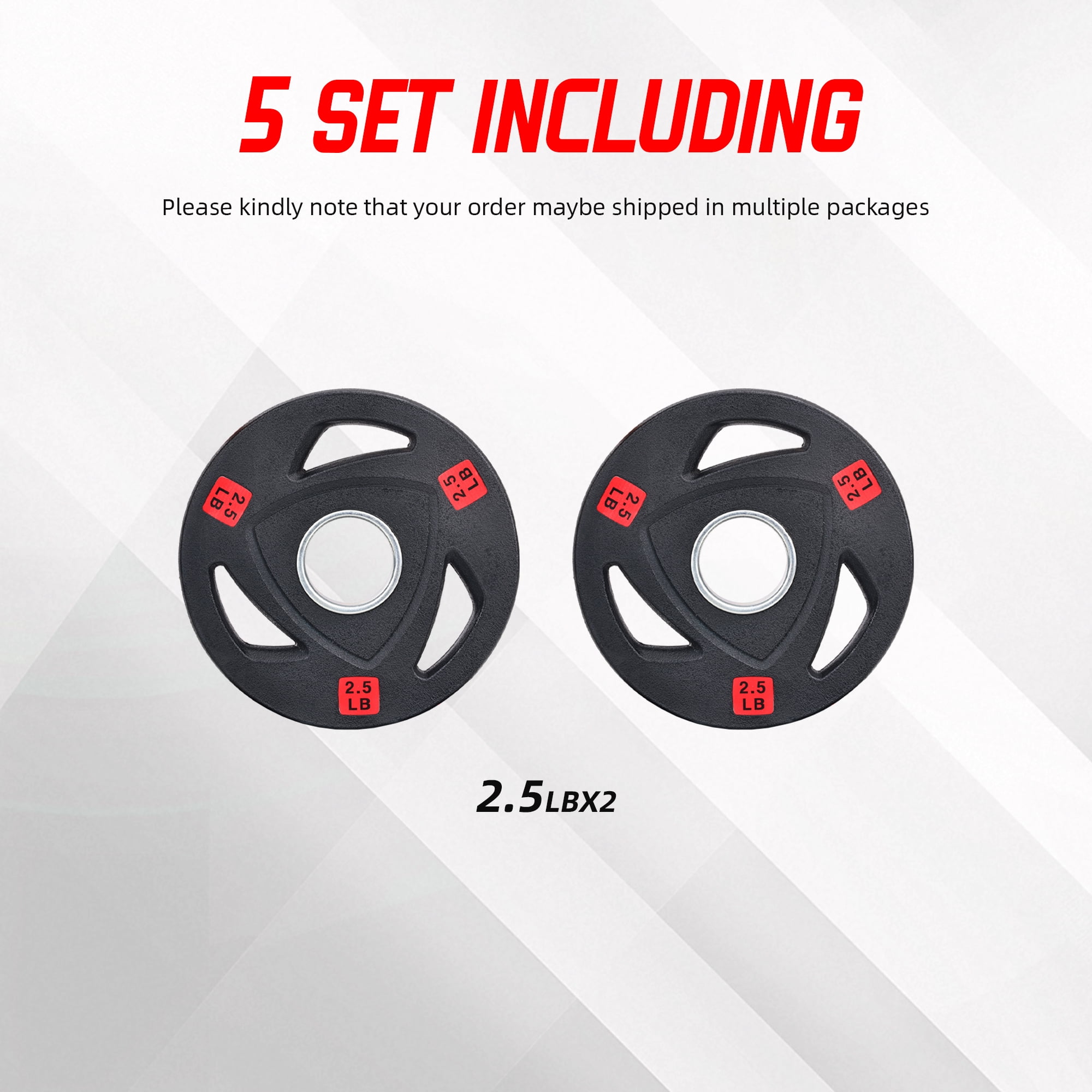 FlexWave 2-Inch Olympic Cast Iron Weight Plates，Multiple Sizes & Set Options, for Strength Training & Weightlifting